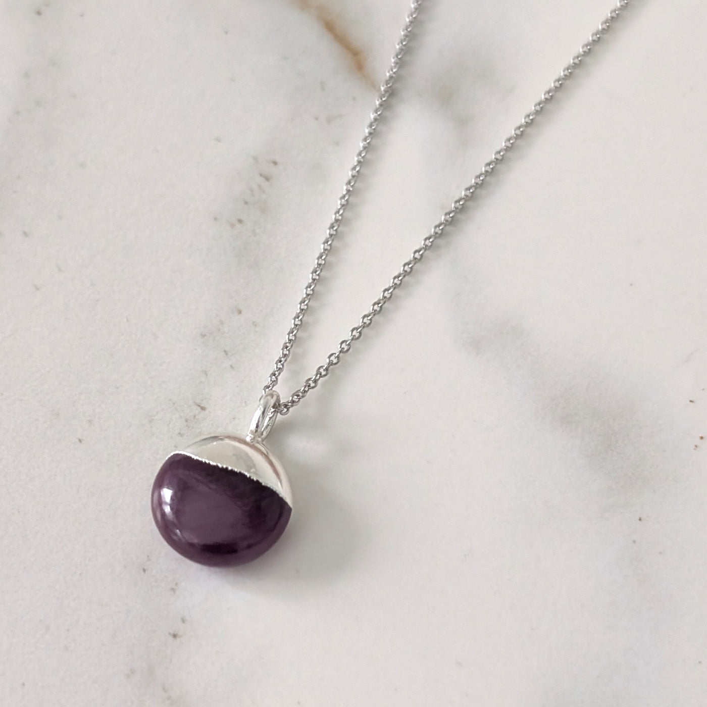 sterling silver ruby july birthstone necklace 