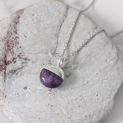 sterling silver amethyst February birthstone necklace 