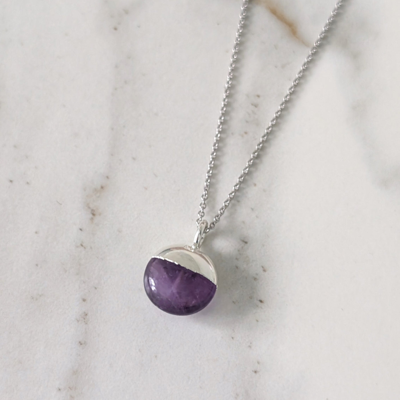 sterling silver amethyst February birthstone necklace 