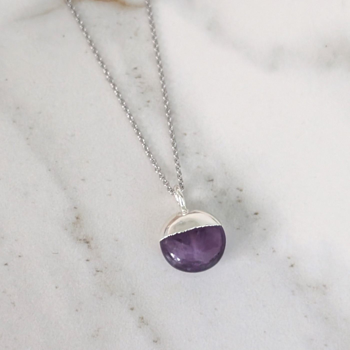 sterling silver amethyst February birthstone necklace 