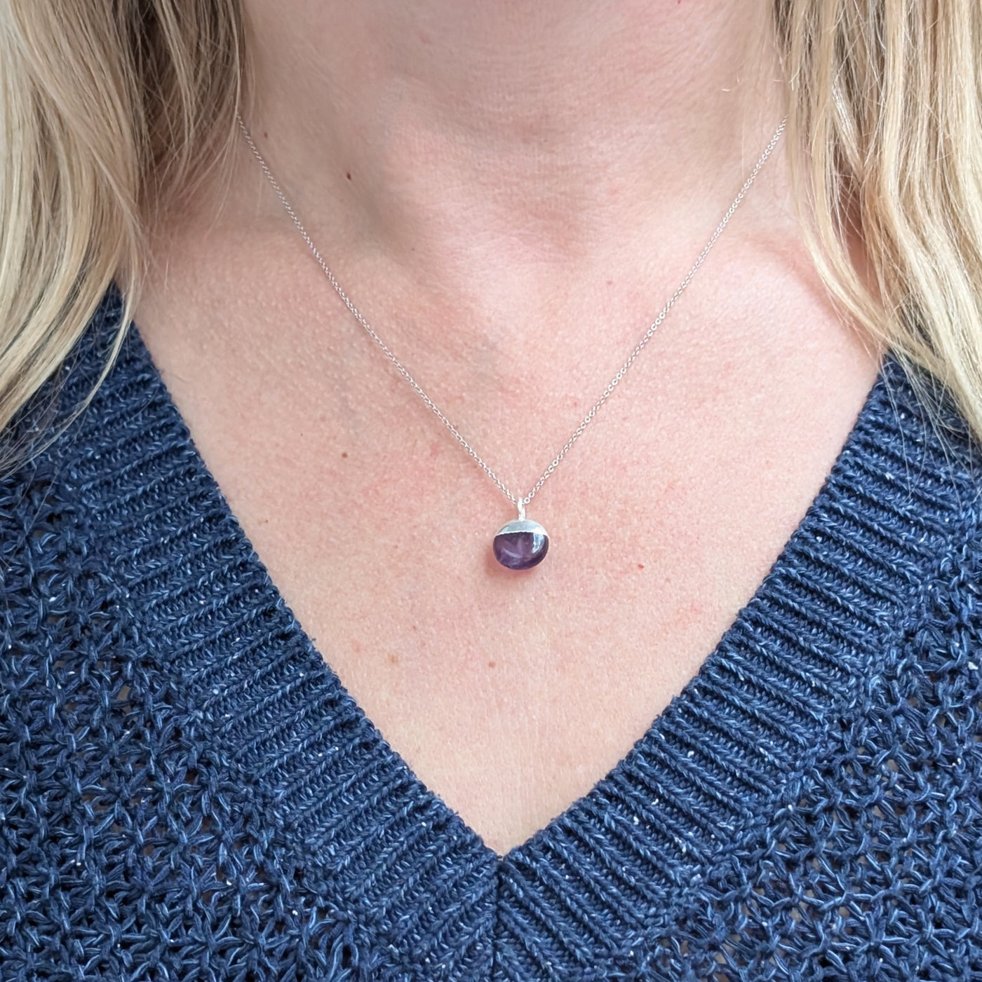 sterling silver amethyst February birthstone necklace 