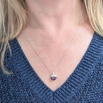 sterling silver amethyst February birthstone necklace 