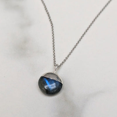 sterling silver labradorite pendant necklace