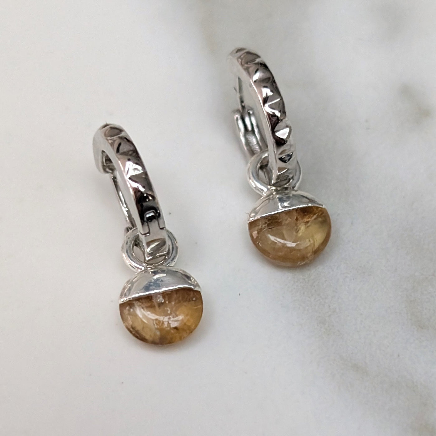 sterling silver citrine November birthstone earrings 