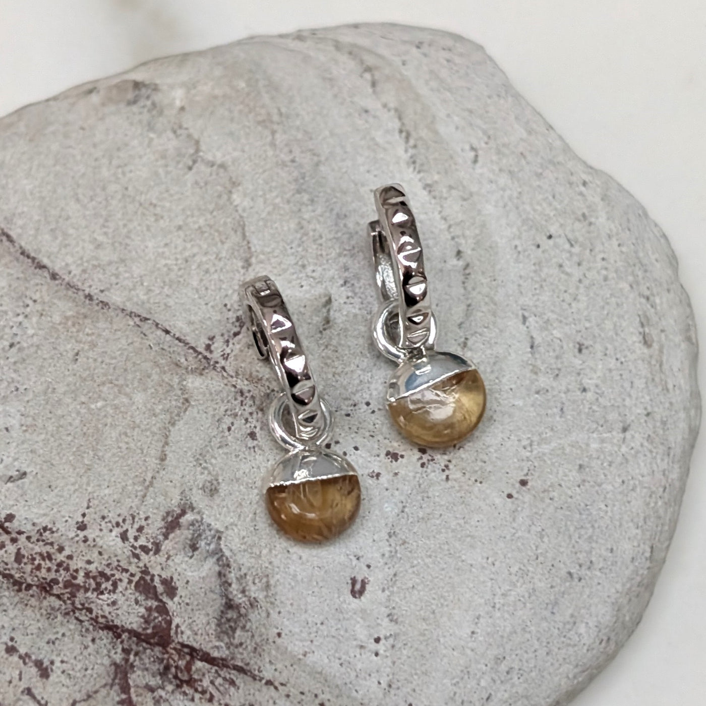 sterling silver citrine November birthstone earrings 