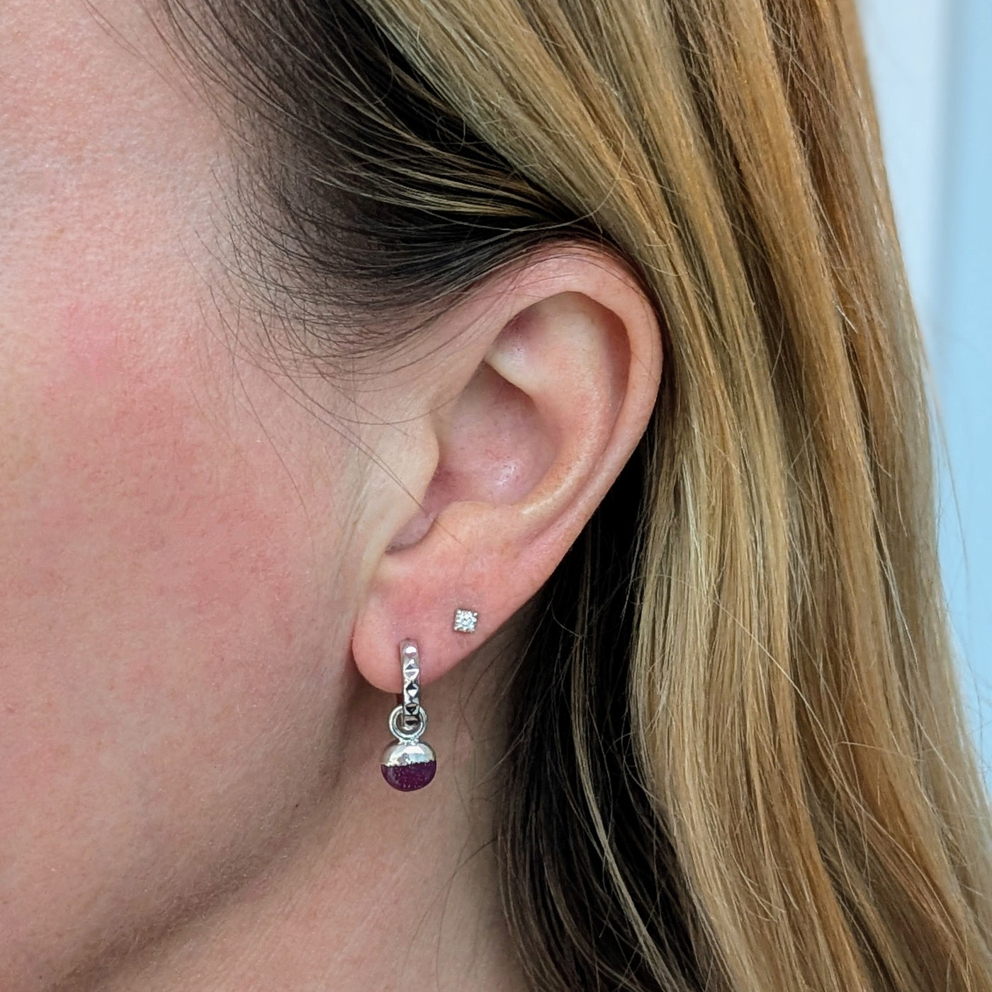 The Orb Ruby July Birthstone Earrings