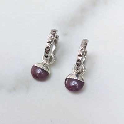 The Orb Ruby July Birthstone Earrings