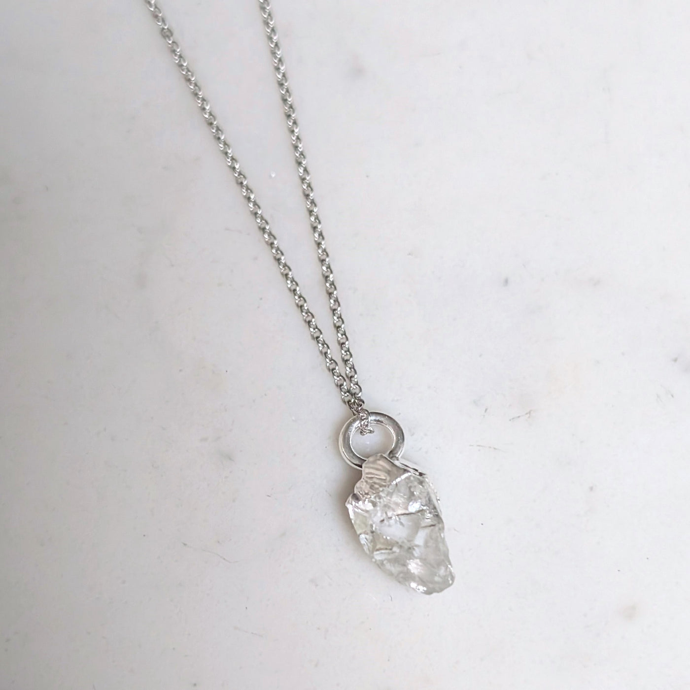 sterling silver herkimer diamond pendant necklace 