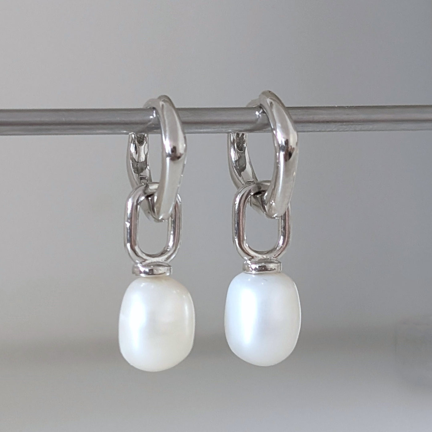 silver baroque pearl earrings 