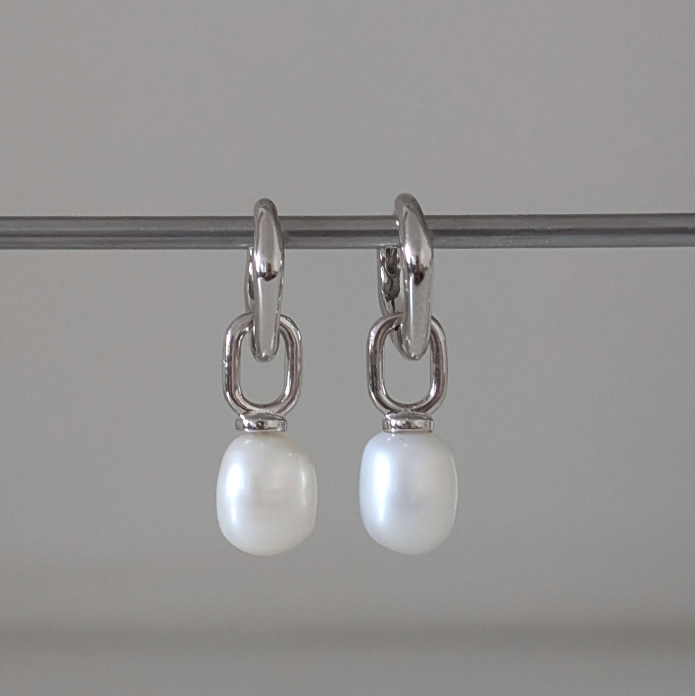 silver baroque pearl earrings 