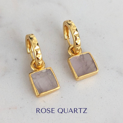 The Square Interchangeable Gemstone Earring Charms