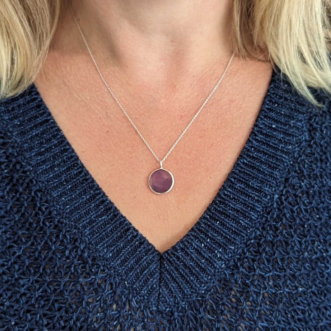 sterling silver amethyst February birthstone necklace