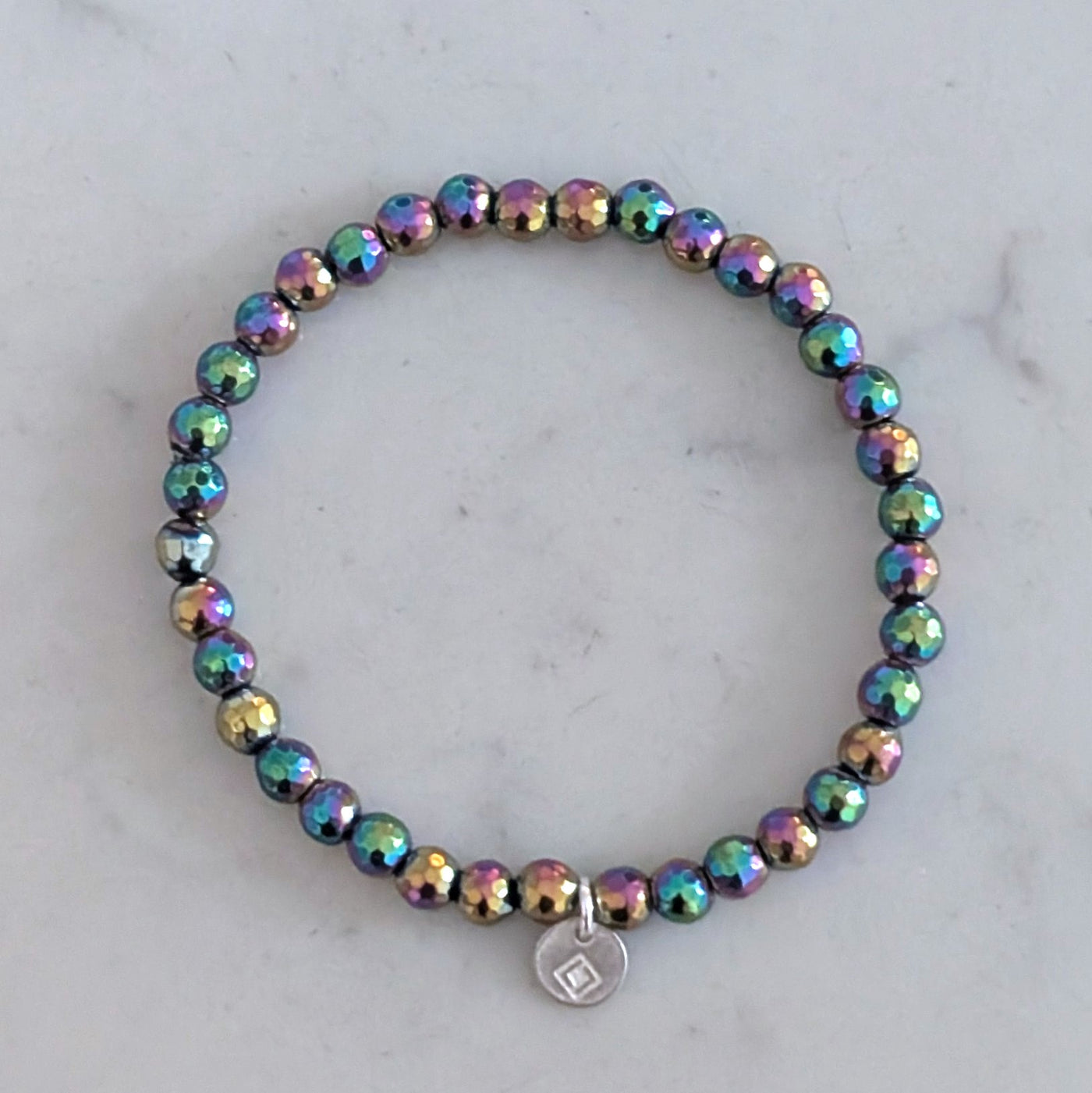 rainbow hematite children's bracelet