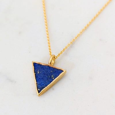 lapis lazuli trianglular pendant necklace