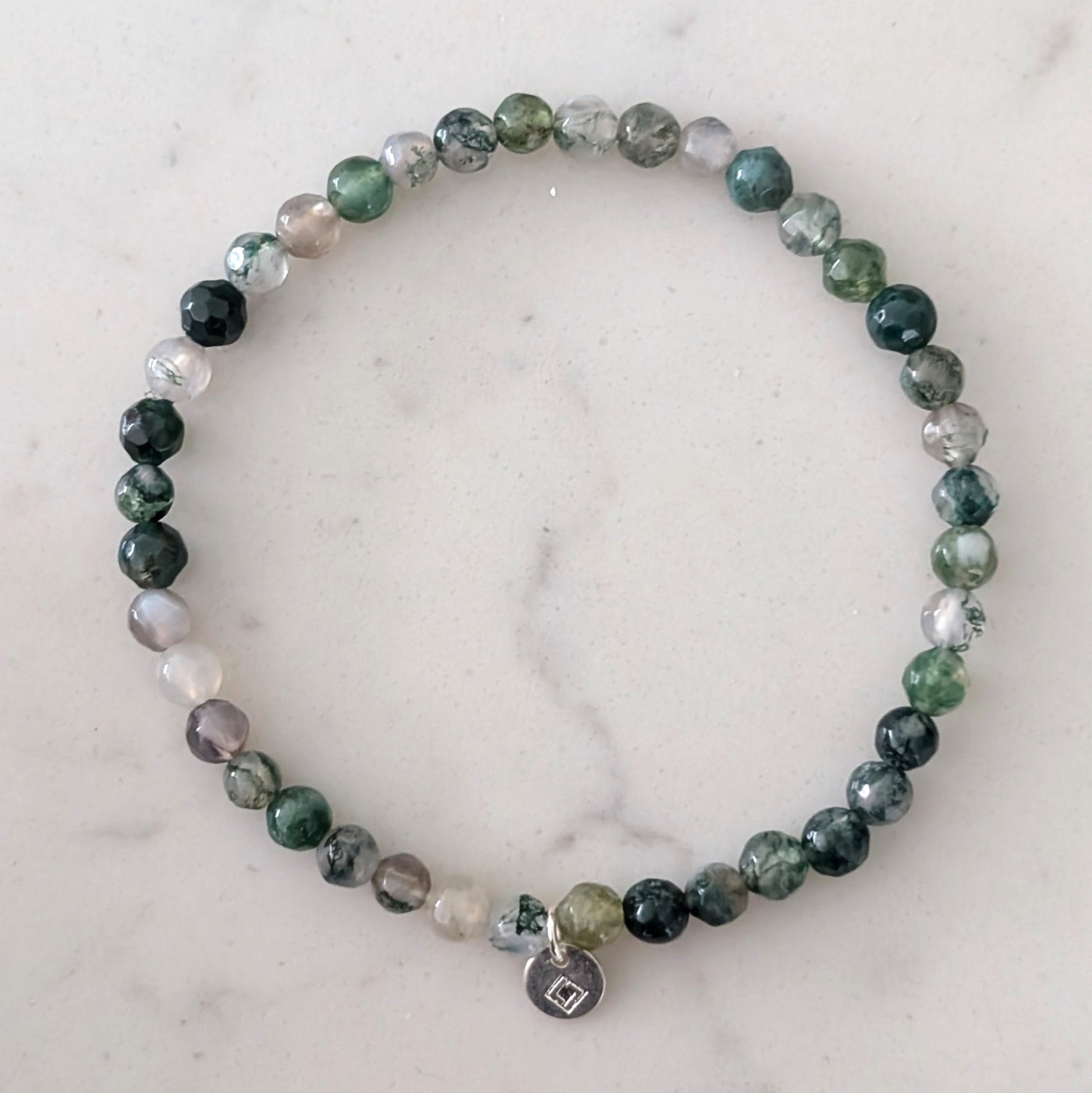 moss agate gemstone bracelet