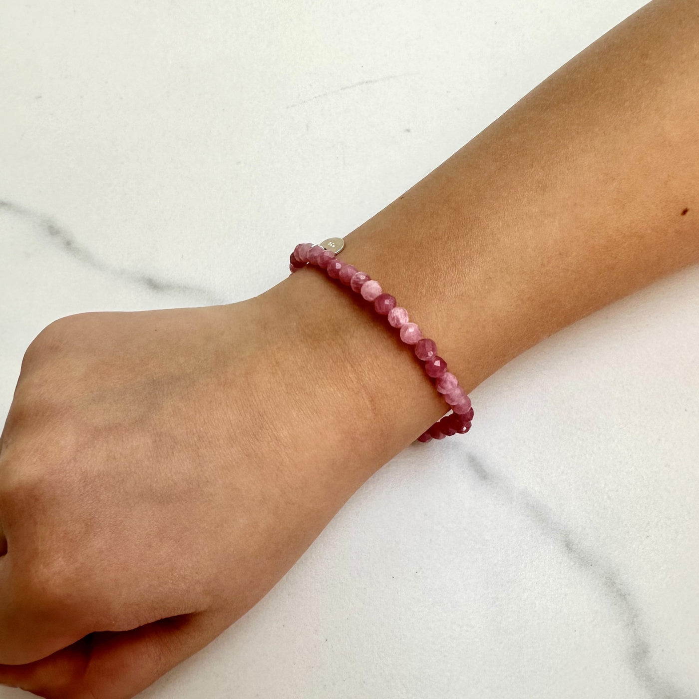 Pink Tourmaline Children's Gemstone Bracelet
