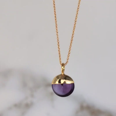 gold amethyst birthstone necklace