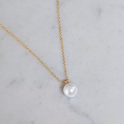 18 carat gold plated sterling silver pearl pendant necklace 