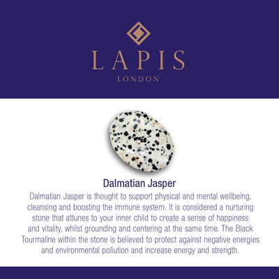 Lapis London Dalmatian Jasper gemstone meaning card